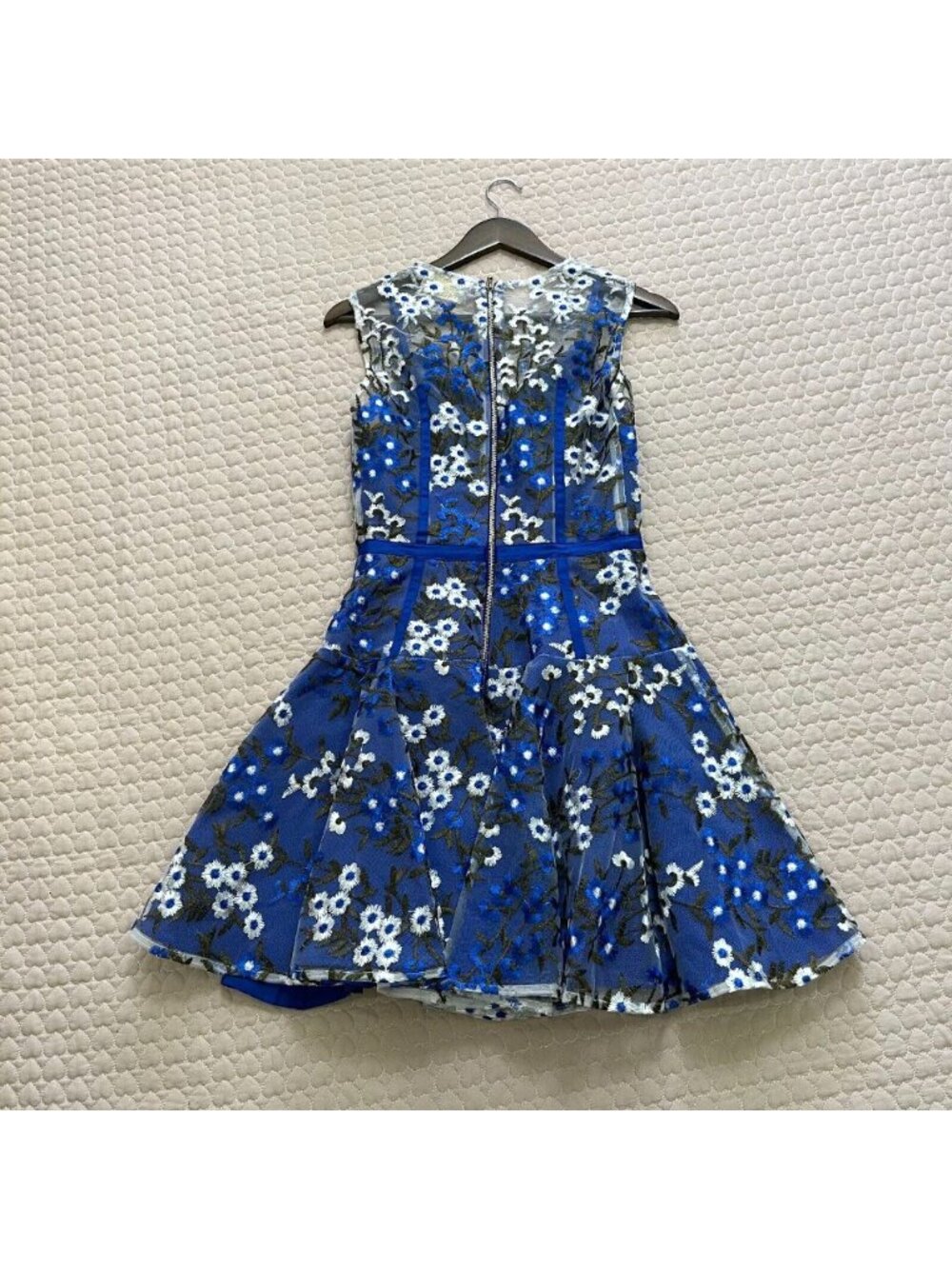 Bronx and Banco Blue Floral Embroidered Mini Dress - Picture 6 of 13